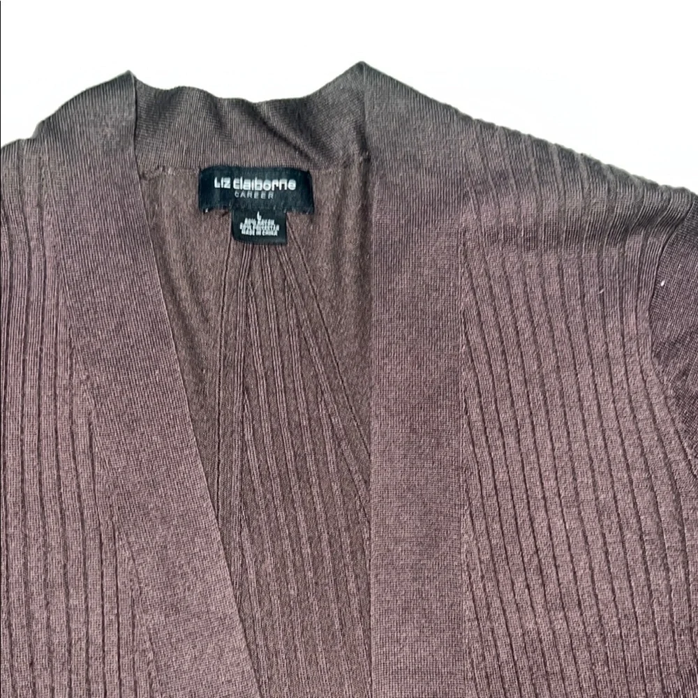 Liz Claiborne Women’s Brown Cardigan Sweater SZ L - Picture 5 of 7